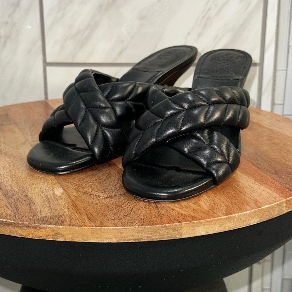 Vince Camuto Black Braided Strap Sandals
